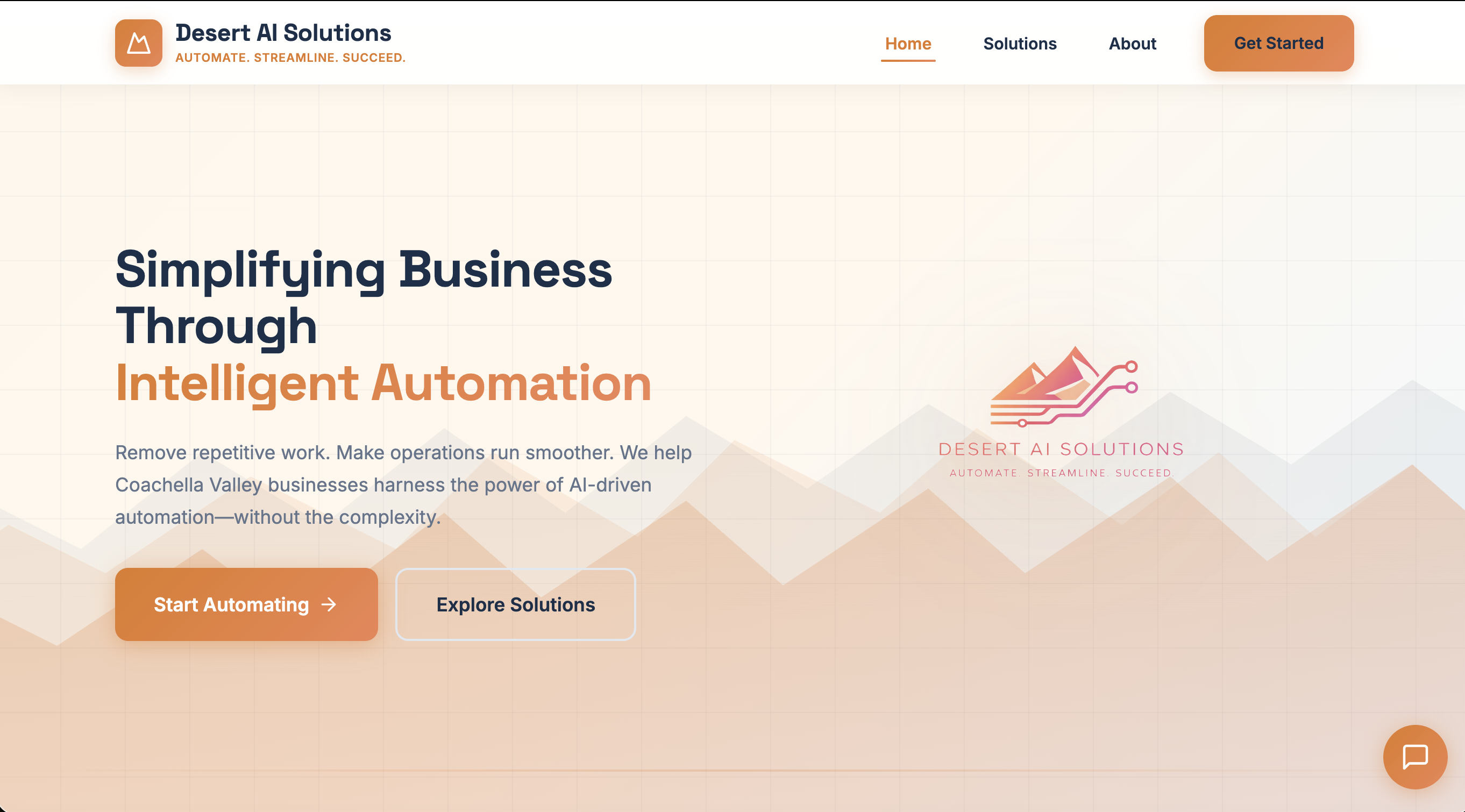Desert AI Solutions website screenshot