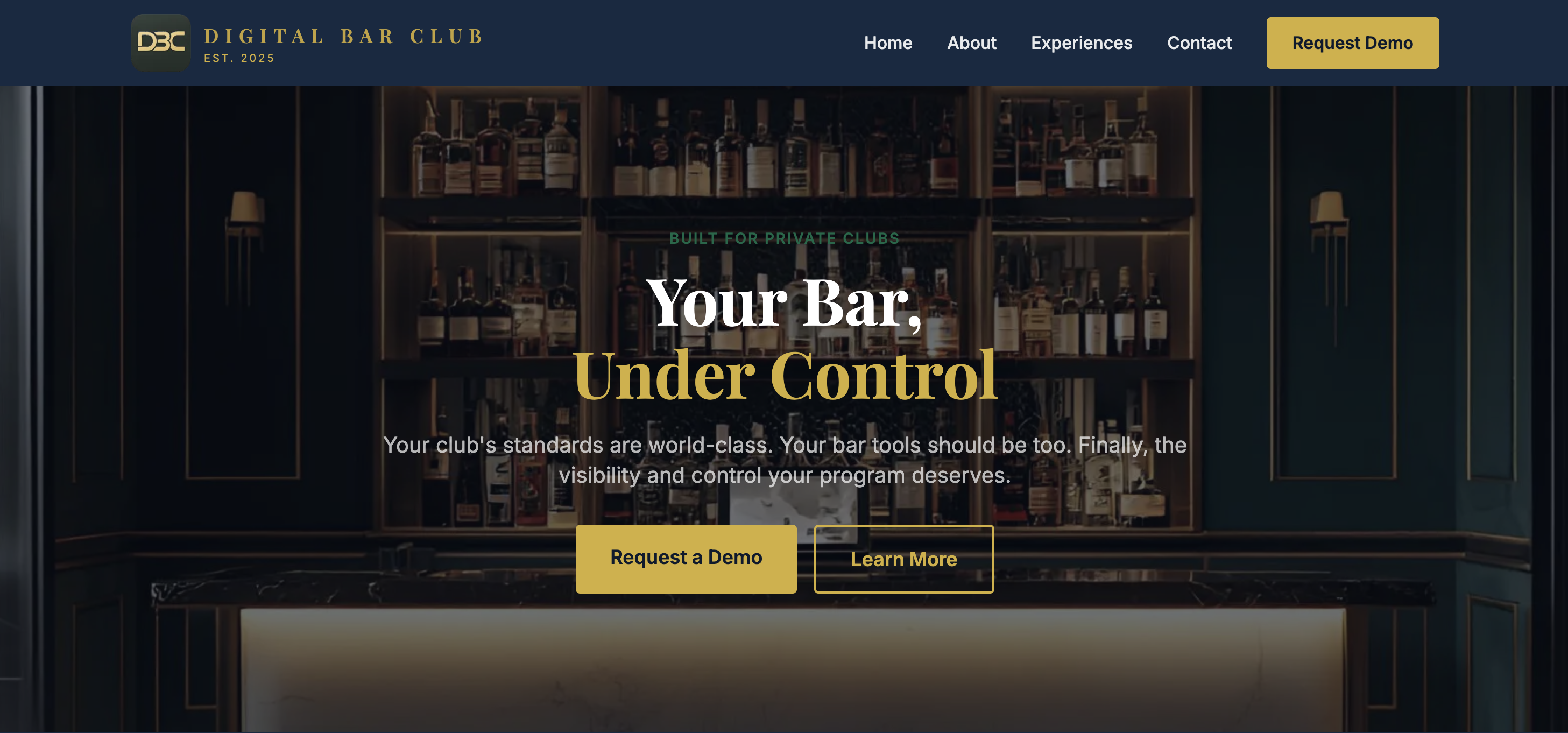 Digital Bar Club website screenshot