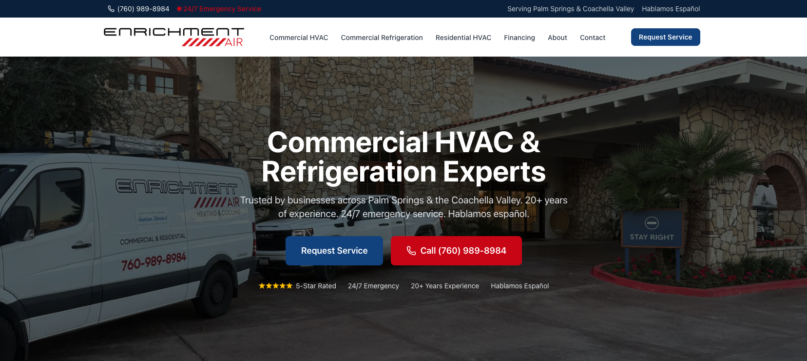Enrichment Air website screenshot