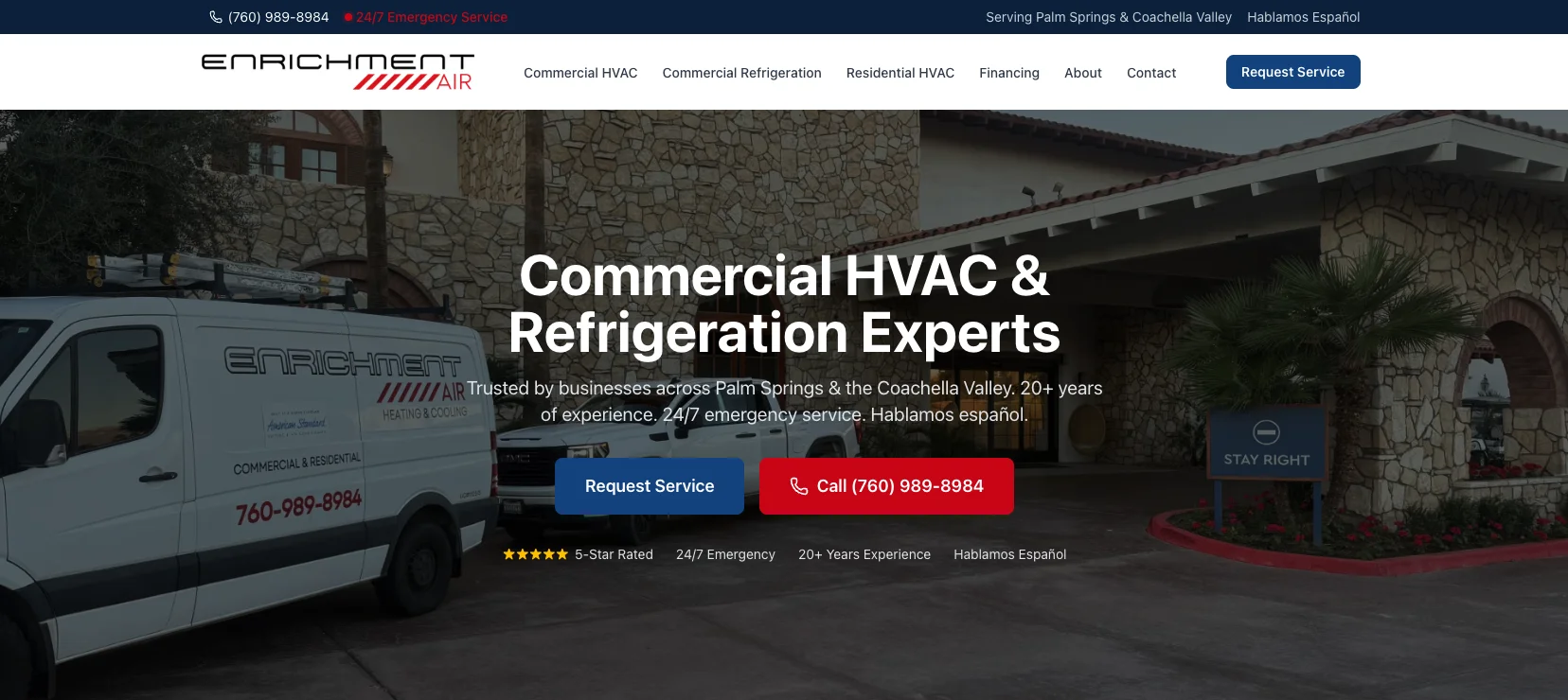 Enrichment Air website screenshot